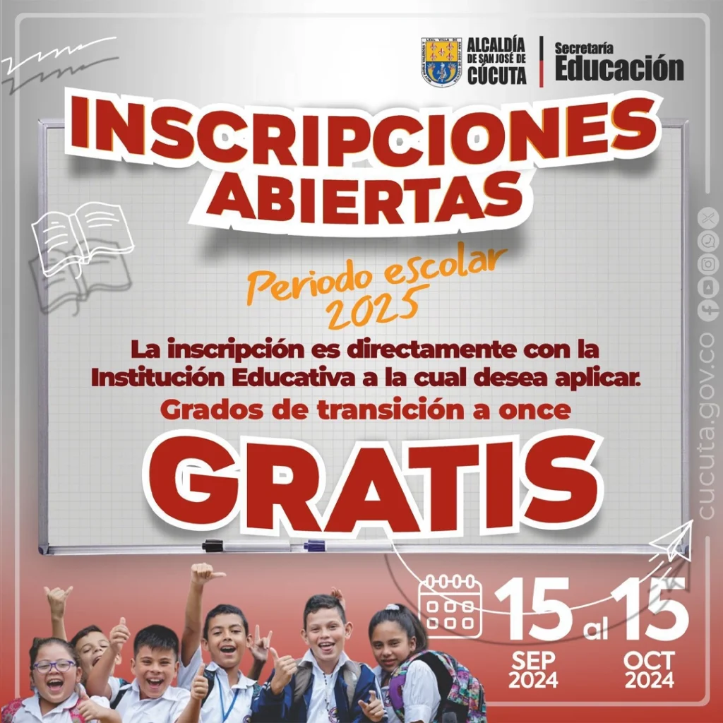Apertura de Inscripciones de Año Escolar 2025 en San José de Cúcuta
