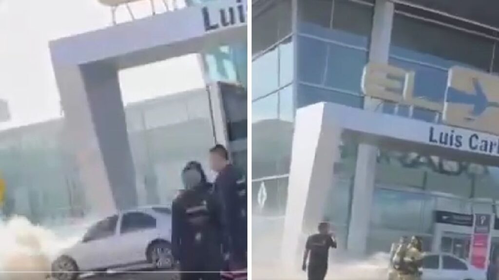 Emergencia en El Dorado: carro prende fuego frente al aeropuerto