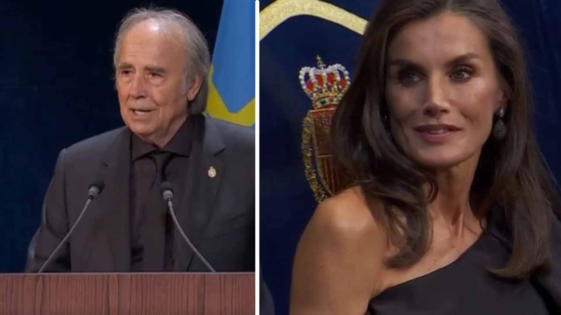 El momento del discurso de Serrat que provocó un gesto de admiración de la reina Letizia en los Princesa de Asturias El momento del discurso de Serrat que provocó un gesto de admiración de la reina Letizia en los Princesa de Asturias
