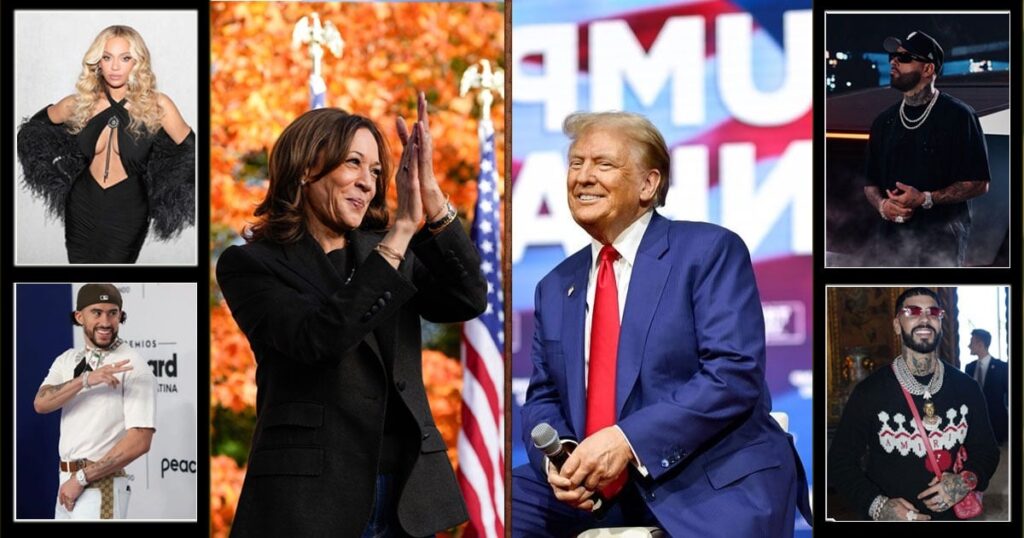 Los cantantes famosos que buscan ponerles votos a Kamala Harris, candidata de Joe Biden y a Donald Trump