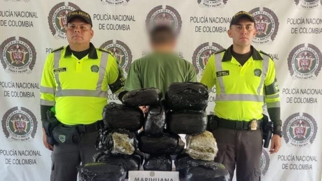 Detienen a pasajero con 15 kilos de marihuana en bus de Melgar a Bogotá