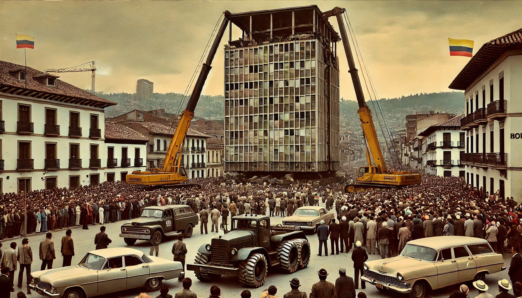 El día que Bogotá empujó para mover un edificio de 8 pisos