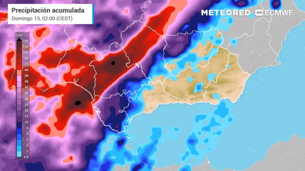 las fuertes lluvias amenazan con acumulaciones de 200 litros por metro cuadrado en Sevilla y Córdoba las fuertes lluvias amenazan con acumulaciones de 200 litros por metro cuadrado en Sevilla y Córdoba