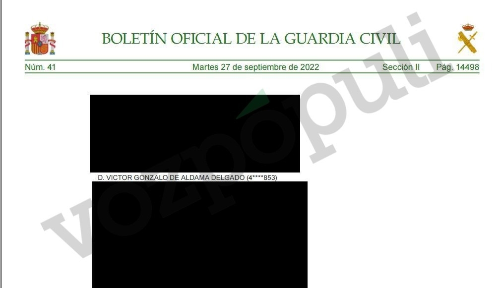 El documento que prueba que Marlaska condecoró a Aldama con la medalla al mérito de la Guardia Civil