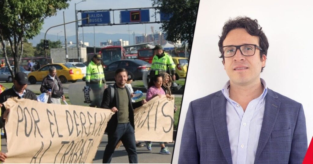 Un exfuncionario de la Alcaldía de Claudia López al frente de la protesta de los vendedores ambulantes Un exfuncionario de la Alcaldía de Claudia López al frente de la protesta de los vendedores ambulantes