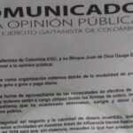 Distribuyen volantes donde las AGC prohíben los «gota a gota» en el Urabá