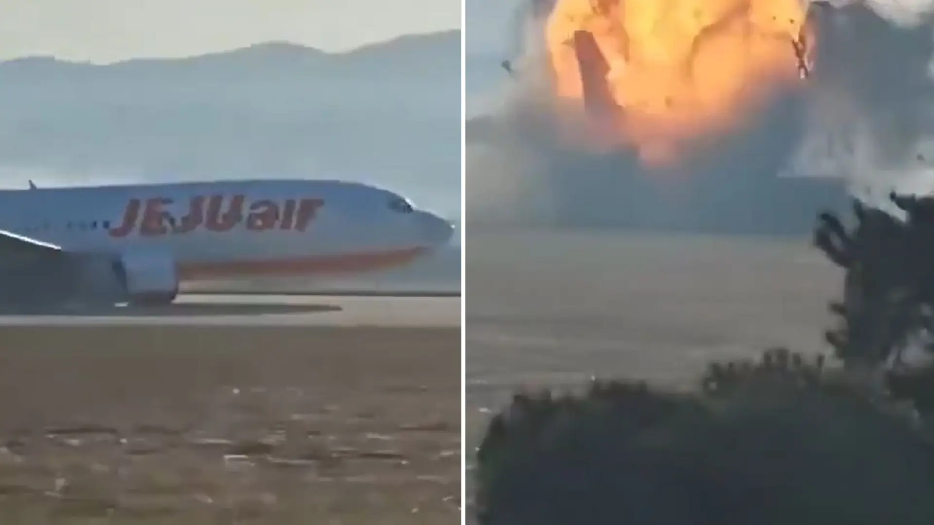 «Después de que el avión chocara contra el muro, los pasajeros salieron despedidos» «Después de que el avión chocara contra el muro, los pasajeros salieron despedidos»