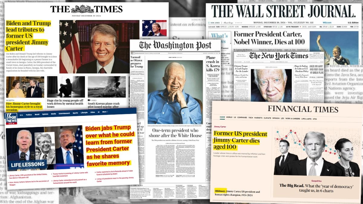 «El pacificador» o «el último evangélico progresista»: la muerte de Jimmy Carter copa la prensa internacional «El pacificador» o «el último evangélico progresista»: la muerte de Jimmy Carter copa la prensa internacional