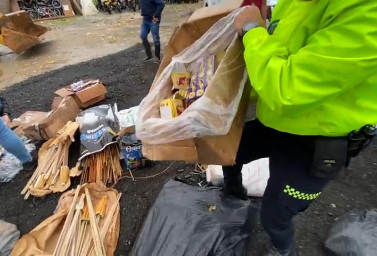 Casi una tonelada de pólvora incautada durante la alborada en Medellín