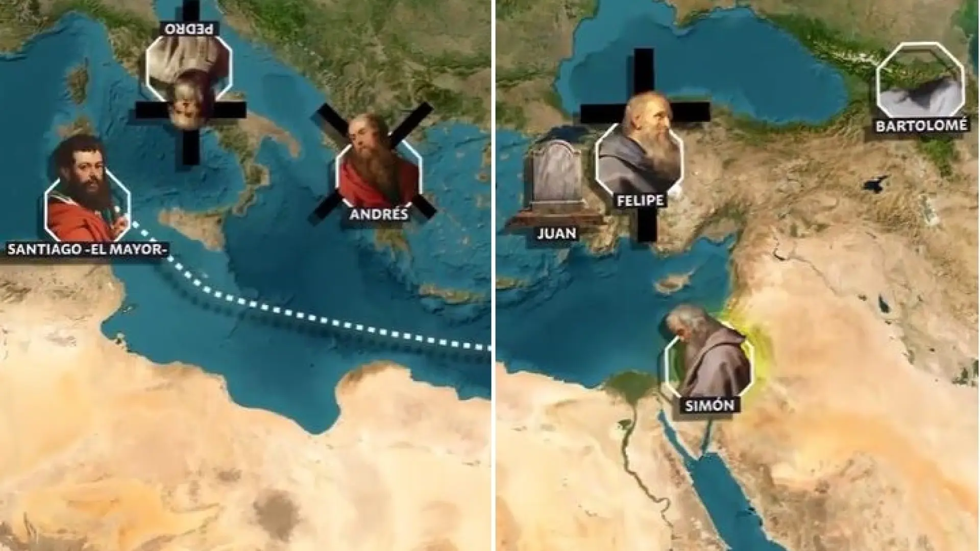 el mapa que muestra la trágica suerte que corrió cada uno