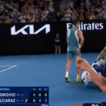 ¿era una imitación irónica de Novak Djokovic?
