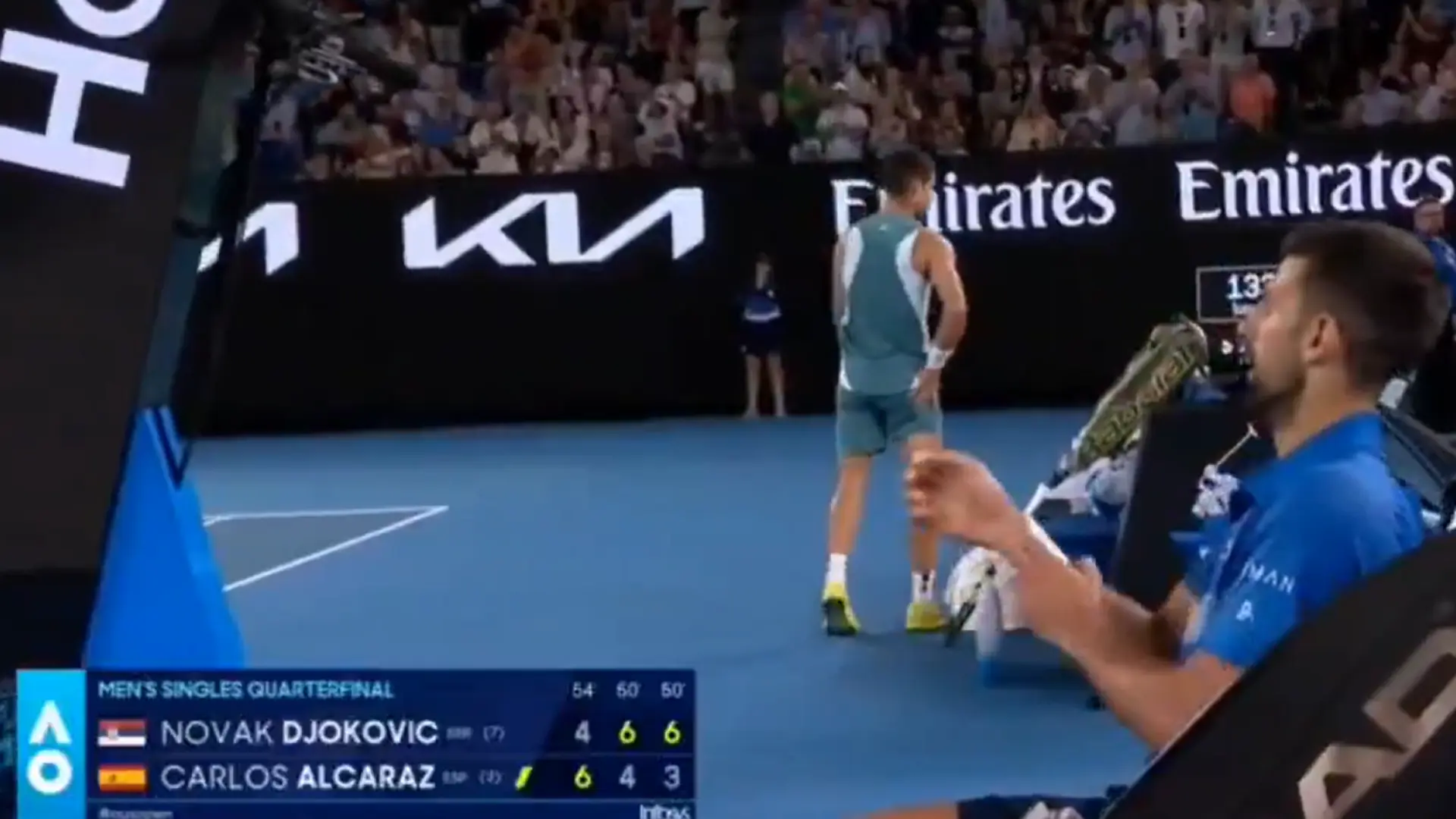 ¿era una imitación irónica de Novak Djokovic?