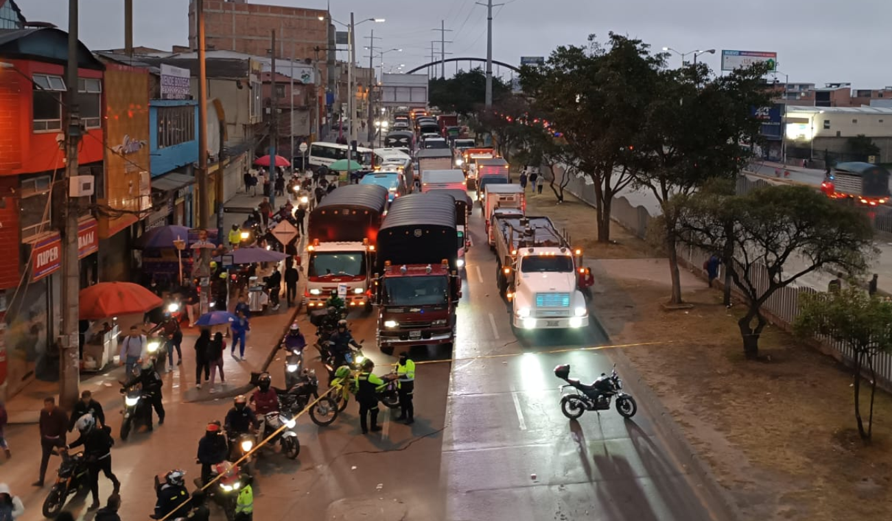 Tráfico colapsado en Soacha por fatal accidente: conductores llegarán tarde