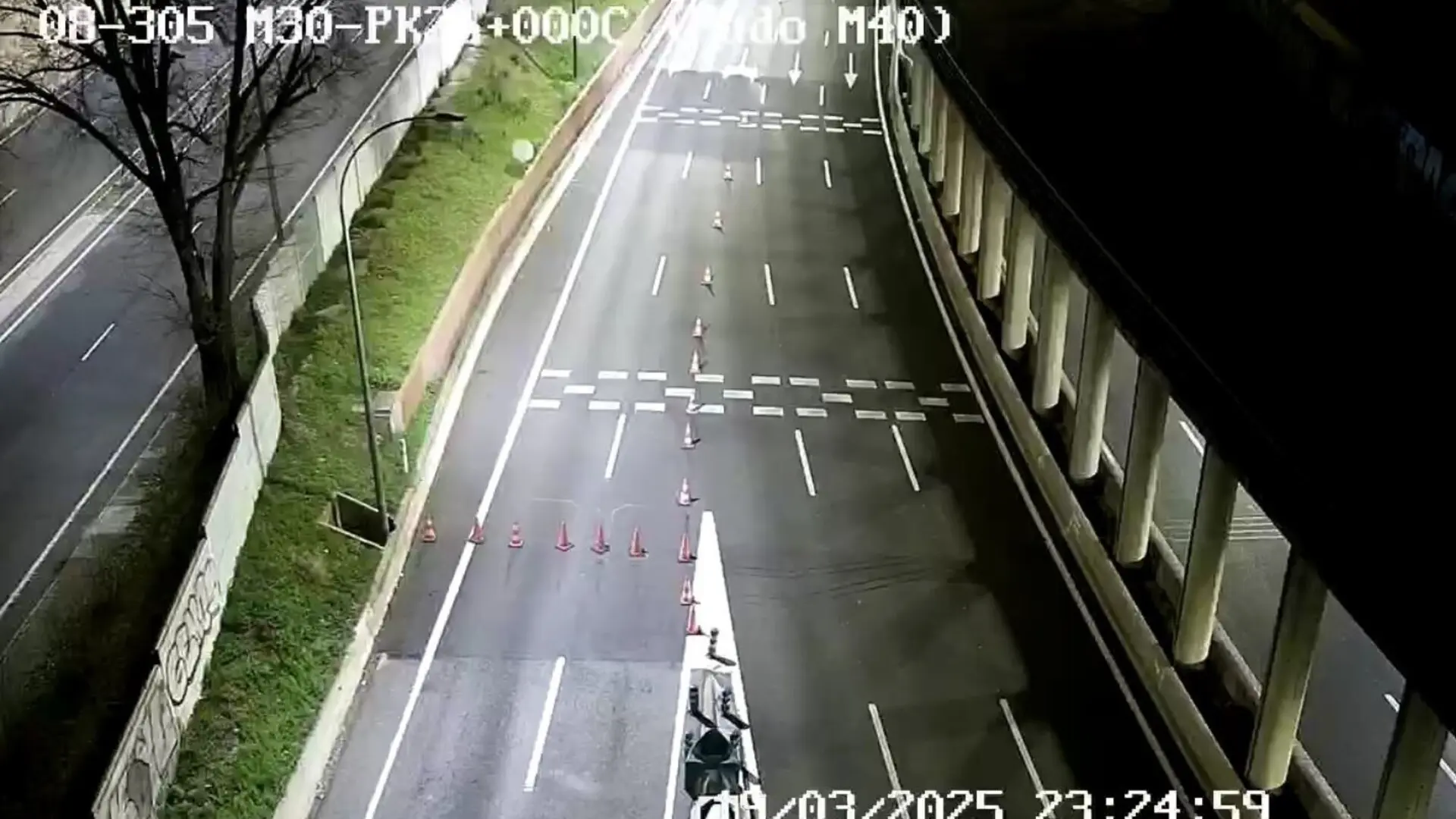 Cortan el tráfico en el ramal de la M-30 con M-40 por riesgo de desbordamiento del río Manzanares