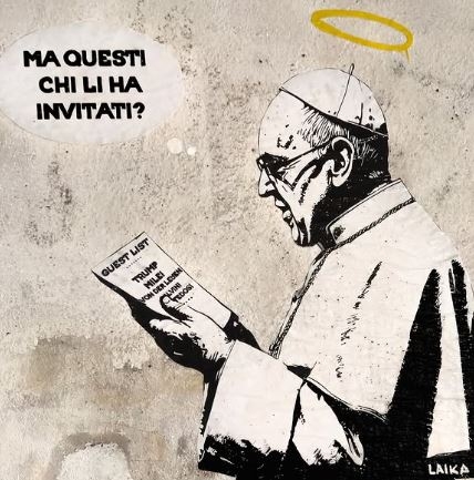 Pintan un mural en Roma ‘estilo Bansky’ crítico con los asistentes al funeral de Francisco