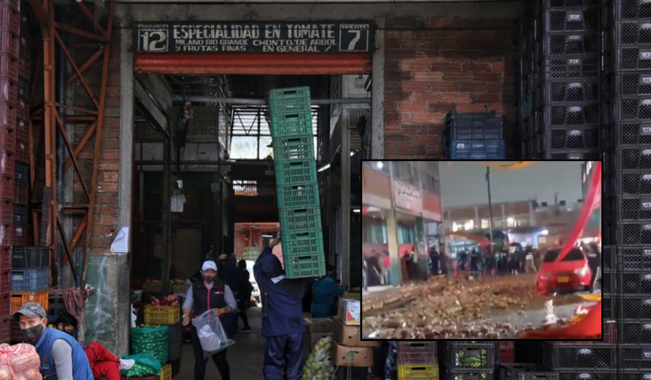 Corabastos arrancó el día con tremendo susto: cayó bodega y habría heridos