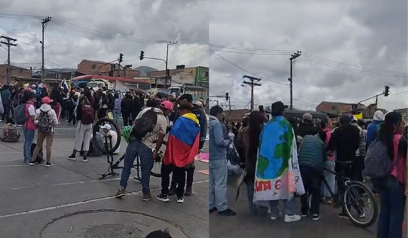 Terrible trancón en la Autopista Sur: movilización afecta TransMilenio Terrible trancón en la Autopista Sur: movilización afecta TransMilenio
