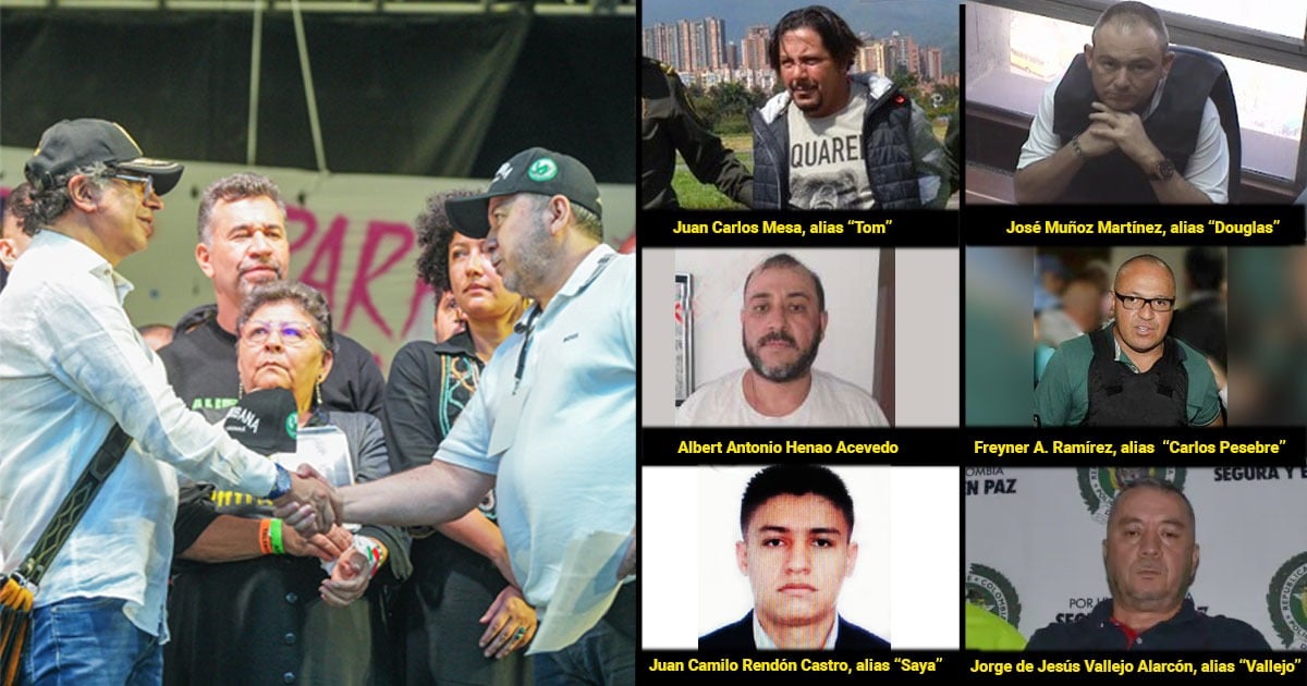 La historia criminal de los 6 capos que Petro subió a la tarima en Medellín La historia criminal de los 6 capos que Petro subió a la tarima en Medellín