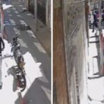 [VIDEO] Hombre saltó del segundo piso para evitar el robo de su moto
