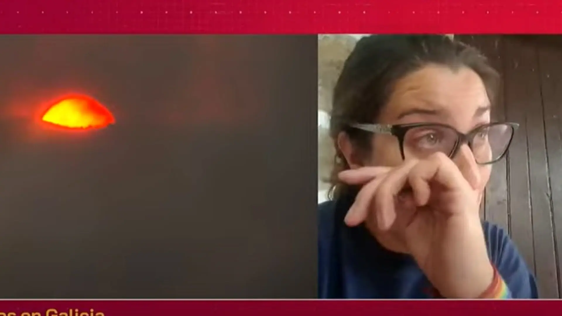 Una alcaldesa de Ourense se derrumba en directo ante el imparable incendio que arrasa su municipio: «Llevamos días sin dormir»