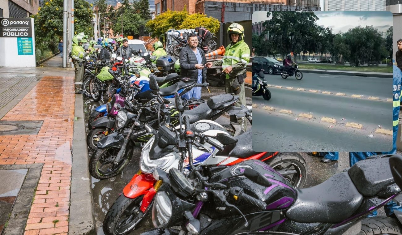 Peligro en las vías: taches amenazan a motociclistas en Bogotá Peligro en las vías: taches amenazan a motociclistas en Bogotá