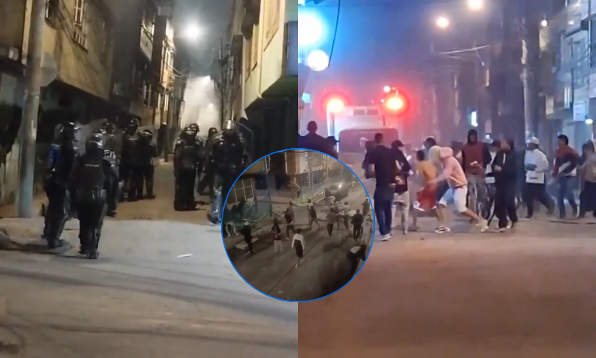 Una disputa familiar terminó en disturbios y bloqueo en norte de Bogotá Una disputa familiar terminó en disturbios y bloqueo en norte de Bogotá