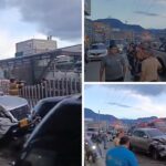 Estrellón múltiple en la Av. Comuneros con Cra. 26: camioneta destrozada