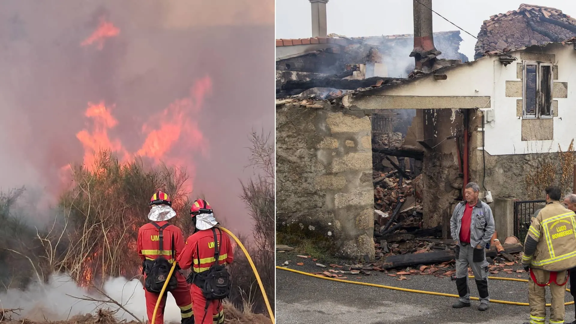 tres fuegos arrasan 2.400 hectáreas y calcinan varias casas tres fuegos arrasan 2.400 hectáreas y calcinan varias casas