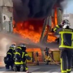 Casi 300 trabajadores son evacuados de una nave de San Fernando de Henares por un incendio