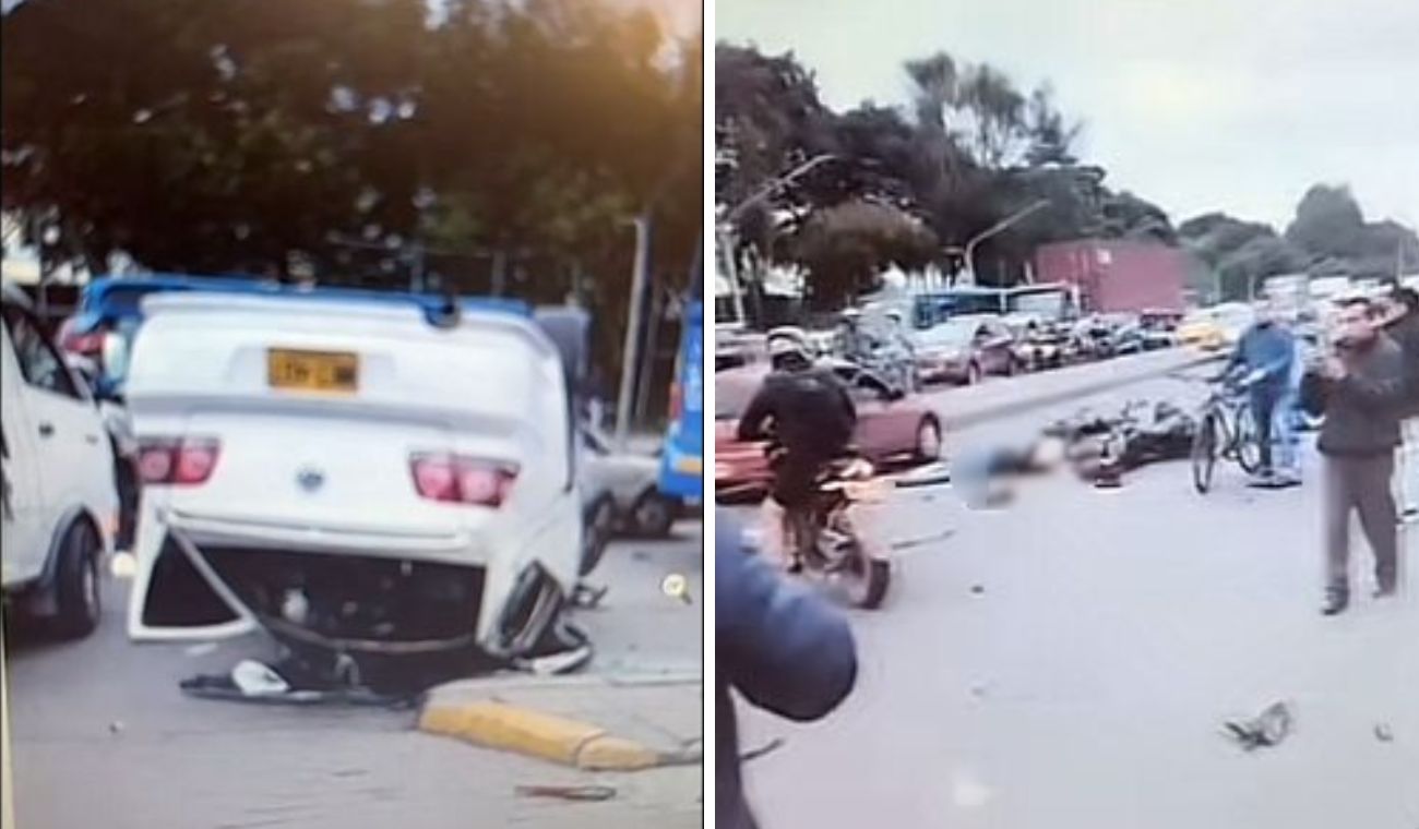 Grave accidente en la Avenida Mutis: moteros quedaron tendidos en el piso