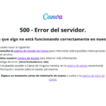 el editor online muestra un error 500 y deja de funcionar