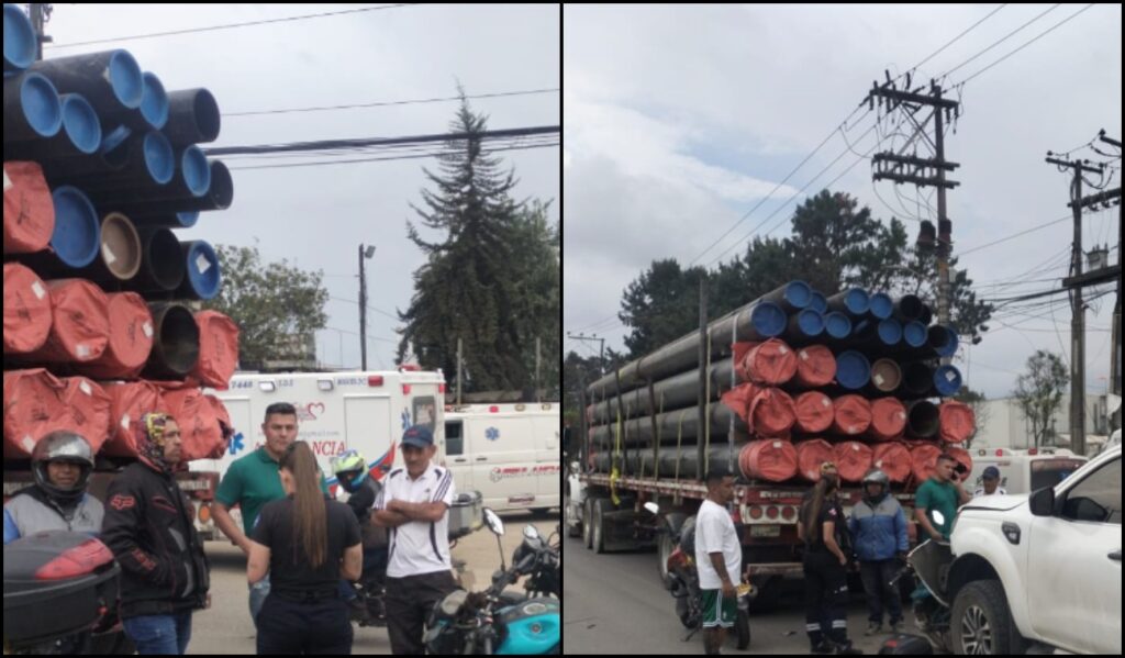 Choque múltiple en la calle 13: un camión, una camioneta y dos motos Choque múltiple en la calle 13: un camión, una camioneta y dos motos