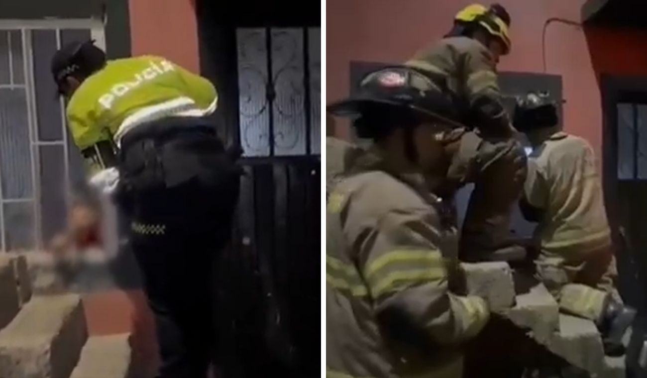 Rescatan a menores que habrían sido abandonados: tuvieron que tumbar rejas