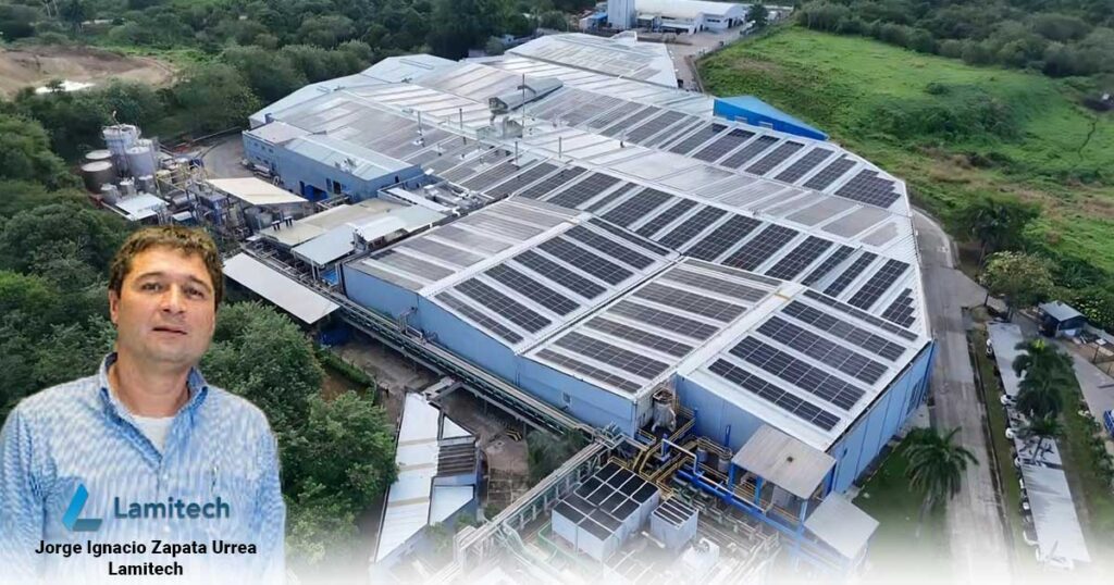 Con una monumental cubierta la fábrica de laminados Lamitech impone récord de generación de energía solar Con una monumental cubierta la fábrica de laminados Lamitech impone récord de generación de energía solar