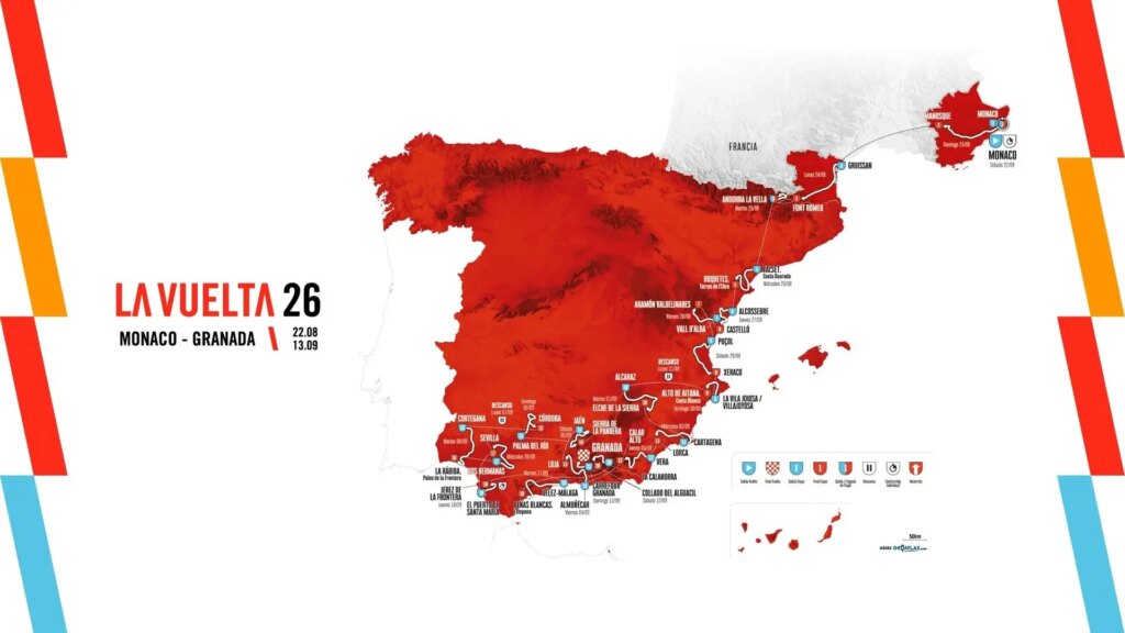 La Vuelta a España 2026 partirá del Casino de Mónaco, se ‘olvida’ de Madrid y del norte y coronará al campeón en la Alhambra
