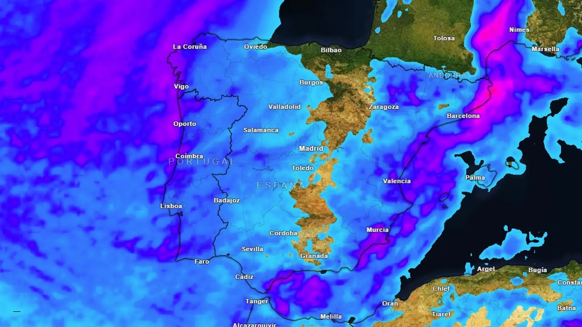 La borrasca Emilia dejará lluvias en gran parte de España este lunes que serán más intensas en el Levante y el sureste La borrasca Emilia dejará lluvias en gran parte de España este lunes que serán más intensas en el Levante y el sureste