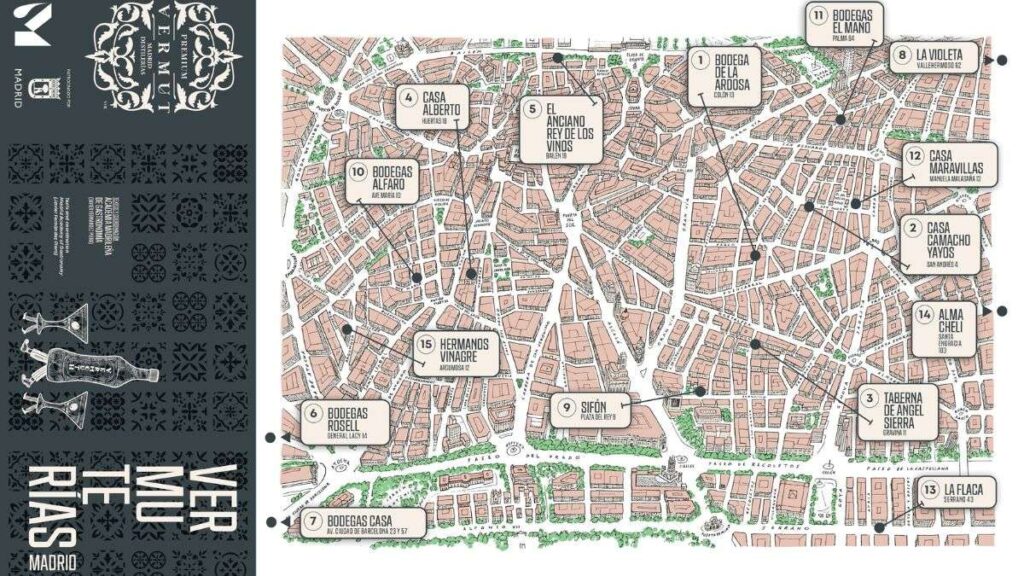 El primer mapa ilustrado de Vermuterías de Madrid: guía imprescindible para disfrutar del mejor vermut