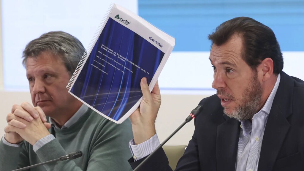 Puente afirma que el carril donde descarriló el tren Iryo es nuevo, fabricado en 2023 e instalado en 2025