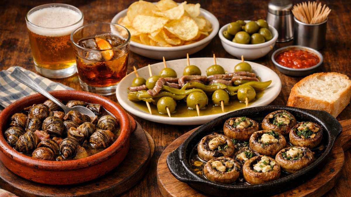 Los mejores sitios de Madrid para el aperitivo: caracoles, gildas y champiñones