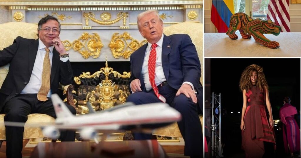 El artesano y la diseñadora tras el jaguar y el vestido que Petro llevó a EE. UU. como regalos a Donald y Melania Trump