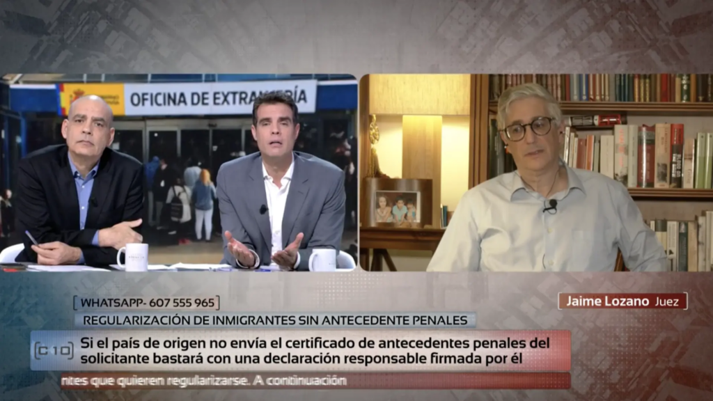 El juez Jaime Lozano, sobre la regularización de migrantes sin pasar por el Parlamento: «Carece de legalidad»