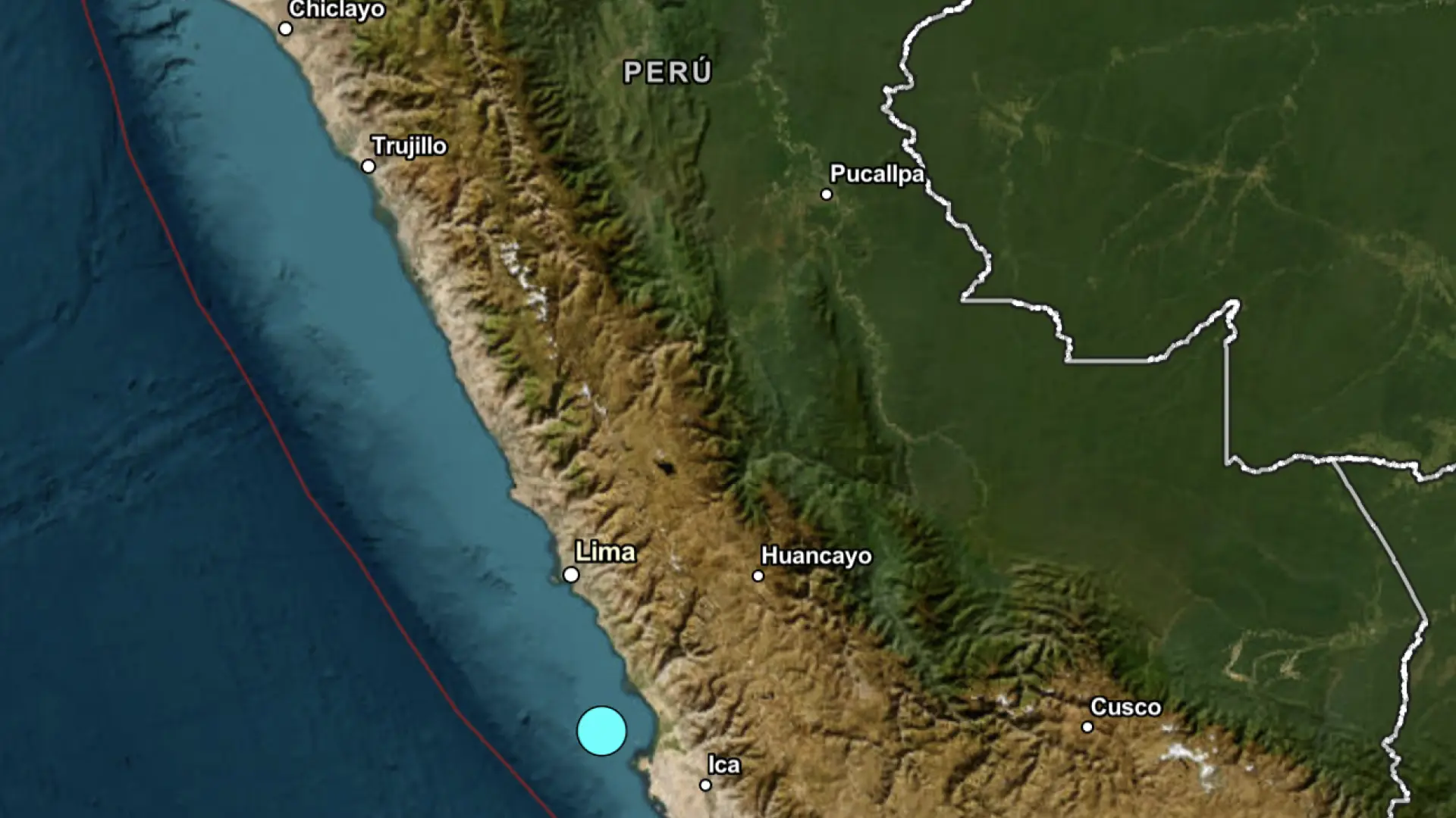 Un terremoto de magnitud 5.1 sacude la costa sur de Perú Un terremoto de magnitud 5.1 sacude la costa sur de Perú