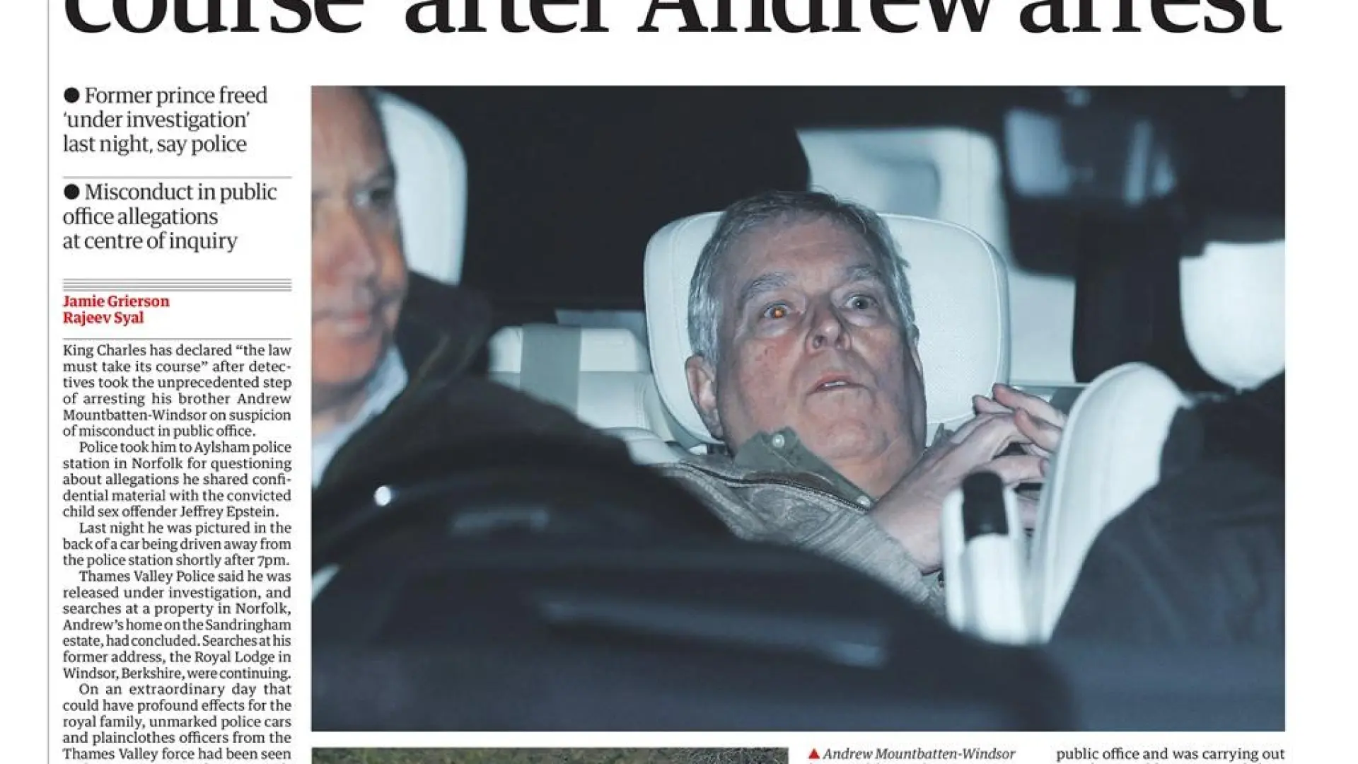 así es la imagen del expríncipe Andrés tras ser arrestado que deja ‘ko’ a la monarquía así es la imagen del expríncipe Andrés tras ser arrestado que deja ‘ko’ a la monarquía