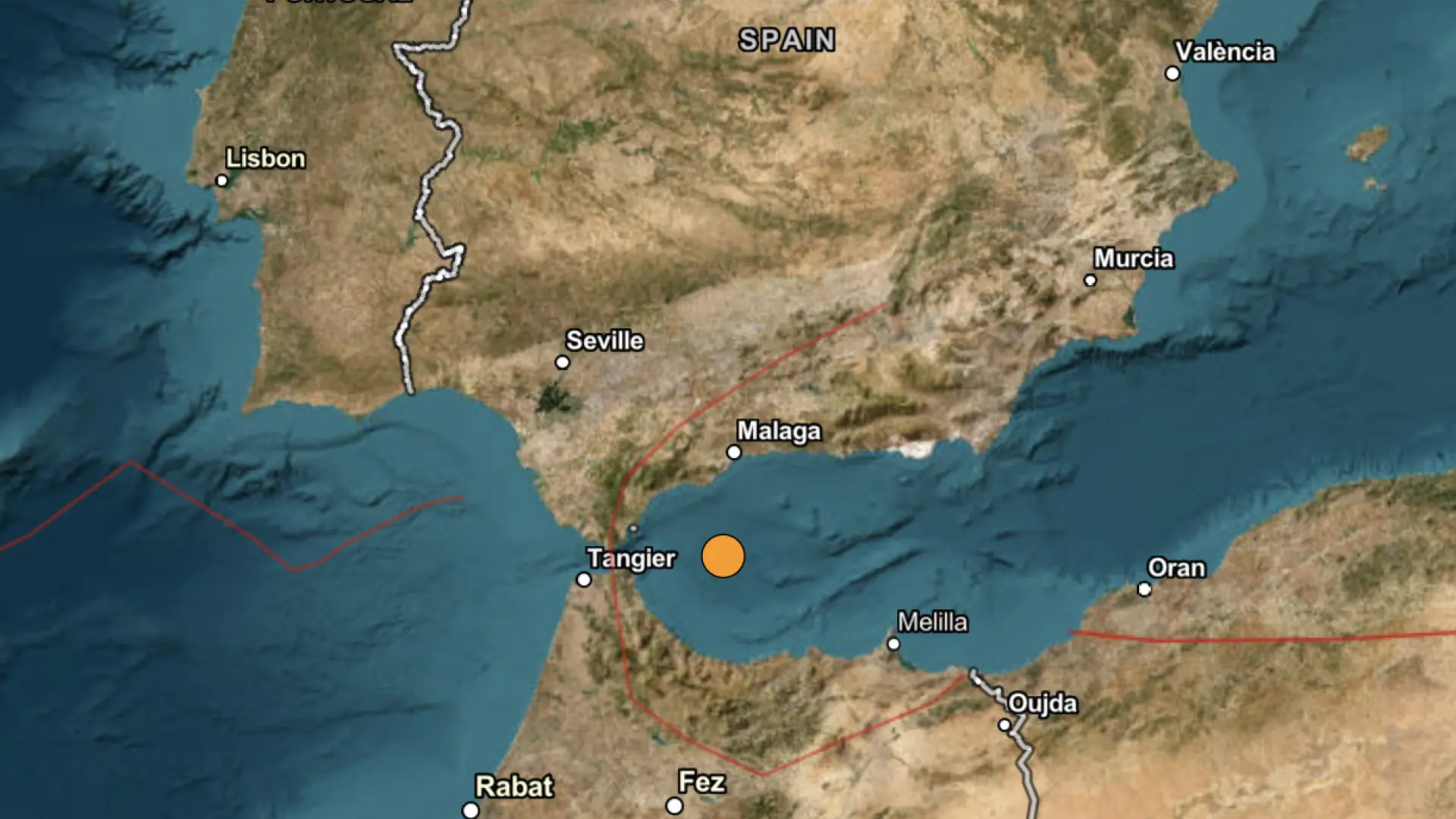 Un terremoto de magnitud 4,4 sacude el mar de Alborán frente a la costa de Málaga