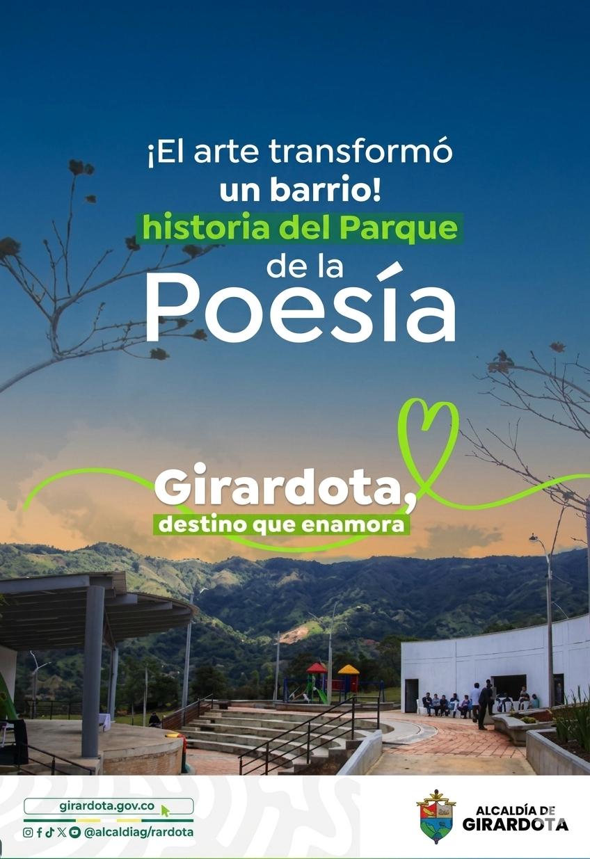 Parque de la Poesía se renueva en Girardota durante la administración de Kevin Bernal.