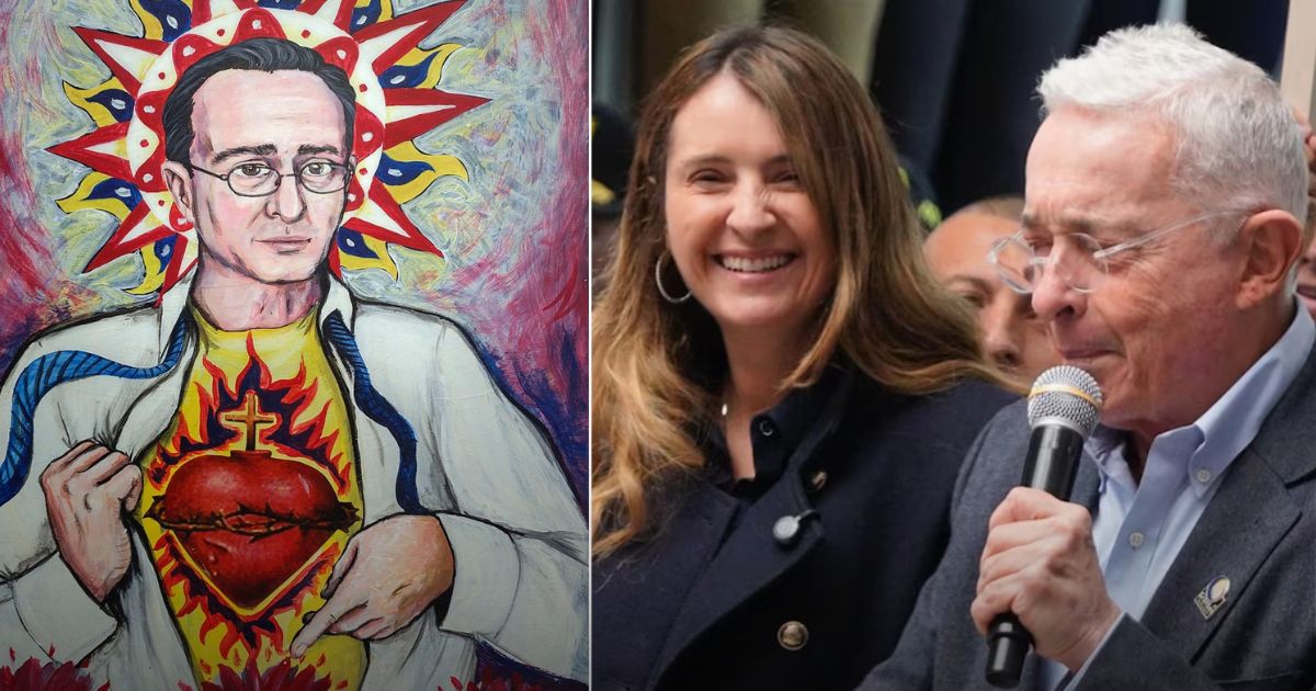 La pintura que Paloma Valencia tiene en su casa en la que Álvaro Uribe aparece como Jesucristo