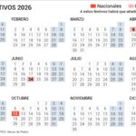 todos los festivos y puentes del año hasta Navidad