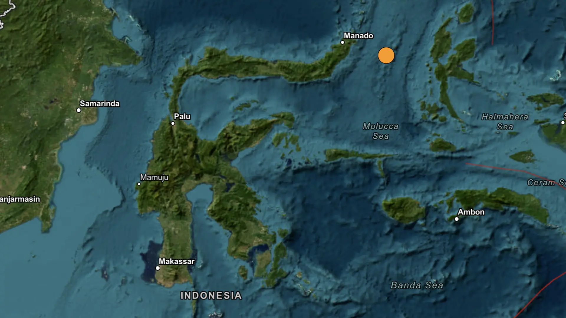 Un terremoto de magnitud 5,8 sacude el Mar de las Molucas, en el este de Indonesia Un terremoto de magnitud 5,8 sacude el Mar de las Molucas, en el este de Indonesia