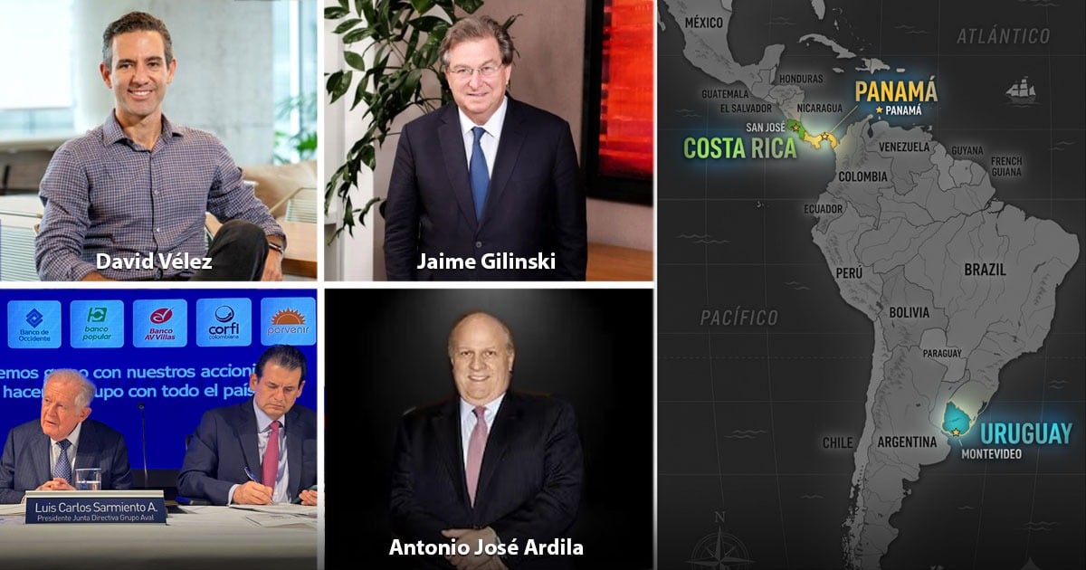 Dónde invierten su dinero fuera de Colombia Gilinski, Sarmiento, los Ardila, y David Vélez
