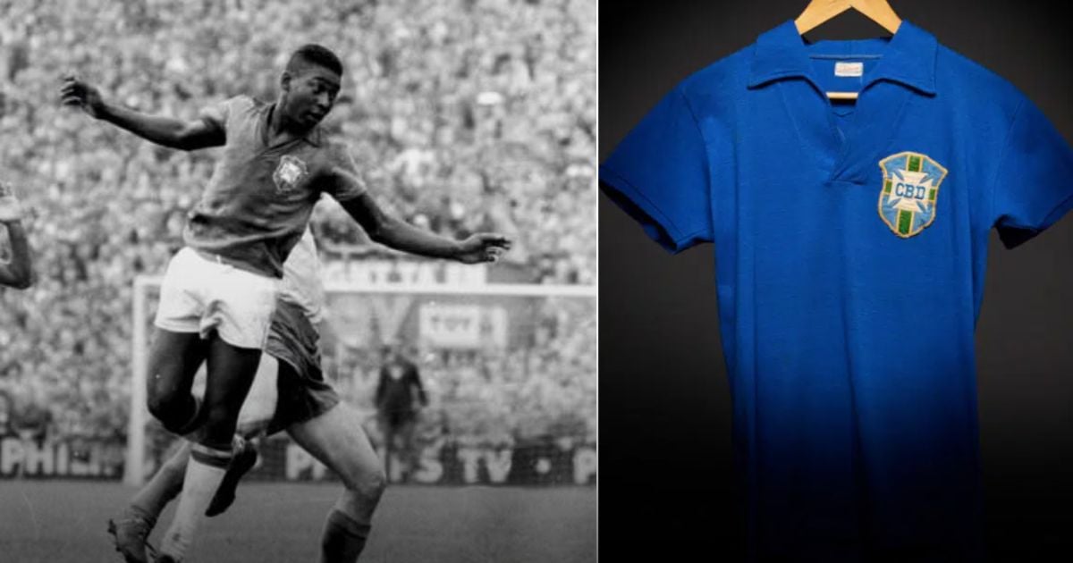 La camiseta de Brasil que Pelé cosió a mano para jugar su primer Mundial y que hoy vale 6 millones de dólares